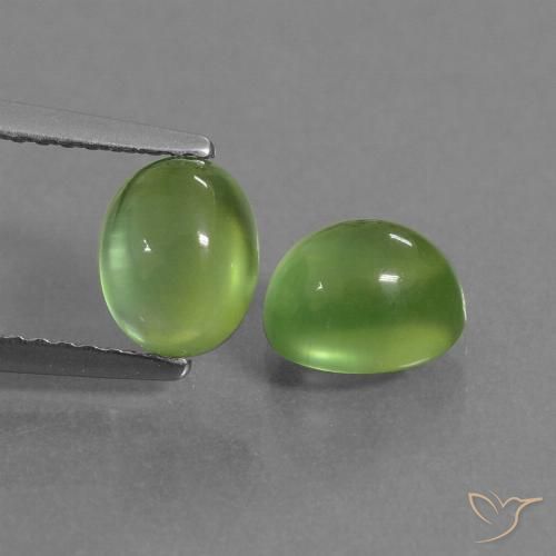 2.52ctw Natural Verde medio Prehnite, Ovalada, Transparente