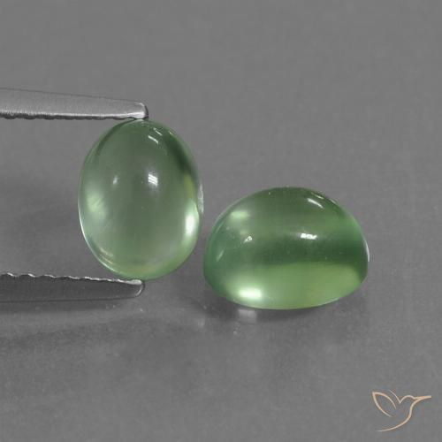 2.66ctw Natural Verde medio Prehnite, Ovalada, Transparente