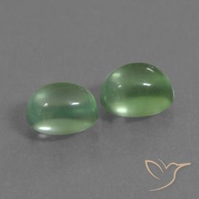 Gemas de Prehnite Verde medio natural de 2.66 ct, Ovalada, Transparente