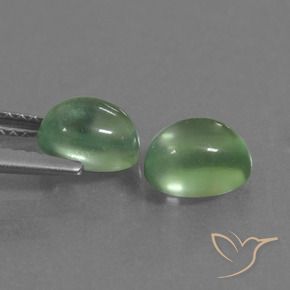 Gemas de Prehnite Verde medio natural de 2.66 ct, Ovalada, Transparente