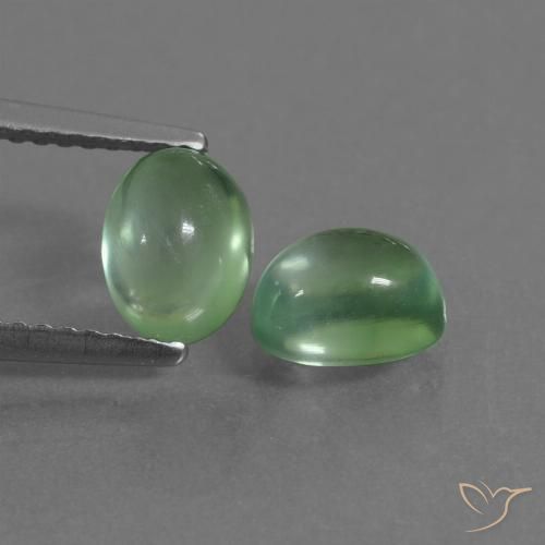 2.40ctw Natural Verde terroso Prehnite, Ovalada, Transparente