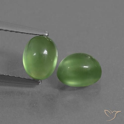 2.60ctw Natural Verde cálido Prehnite, Ovalada, Transparente