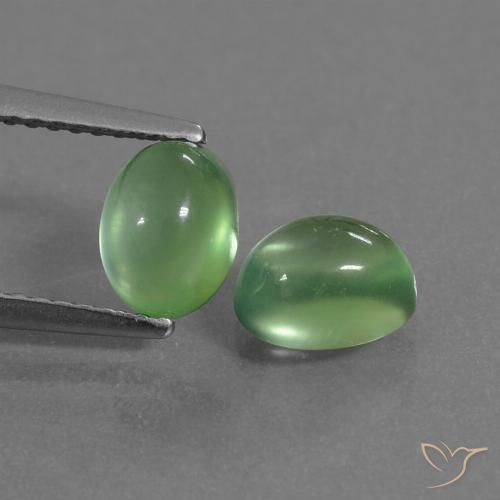 2.45ctw Natural Verde claro Prehnite, Ovalada, Transparente