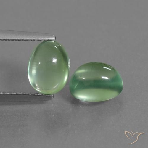 2.47ctw Natural Verde terroso Prehnite, Ovalada, Transparente