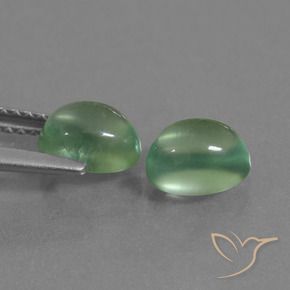 Gemas de Prehnite Verde terroso natural de 2.47 ct, Ovalada, Transparente