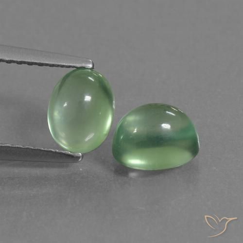 2.46ctw Natural Verde medio Prehnite, Ovalada, Transparente