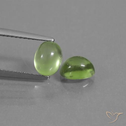 2.28ctw Natural Verde cálido Prehnite, Ovalada, Transparente