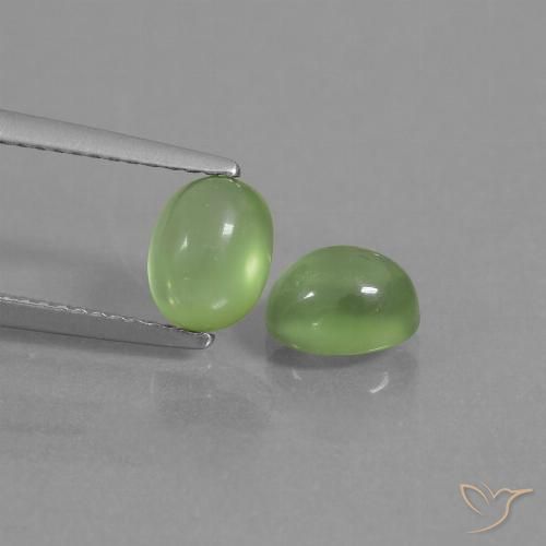 2.51ctw Natural Verde amarillo Prehnite, Ovalada, Transparente