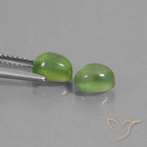 Gemas de Prehnite Verde amarillo natural de 2.51 ct, Ovalada, Transparente