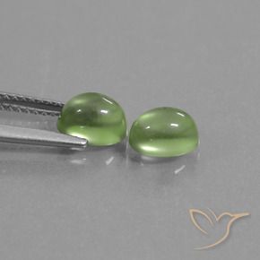 Gemas de Prehnite Verde amarillo natural de 2.37 ct, Ovalada, Transparente