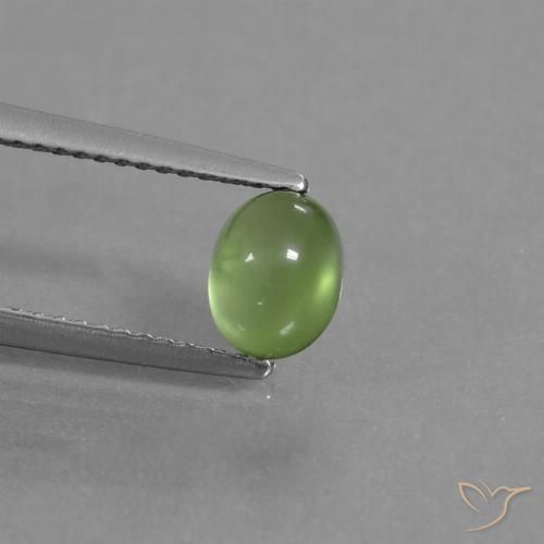 1.16ct Natural Verde amarillento Prehnite, Ovalada, Transparente