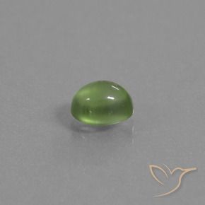 Prehnite Verde amarillento natural de 1.16 ct, Ovalada, Transparente