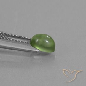 Prehnite Verde amarillento natural de 1.16 ct, Ovalada, Transparente