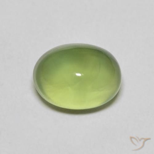Prehnita verde natural de 1,40 ct, corte óvalo, transparente