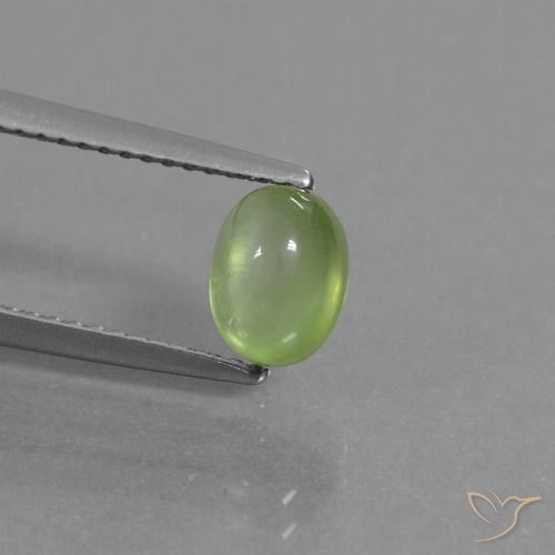 1.36ct Natural Verde amarillento Prehnite, Ovalada, Transparente