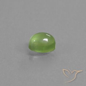 Prehnite Verde amarillento natural de 1.36 ct, Ovalada, Transparente