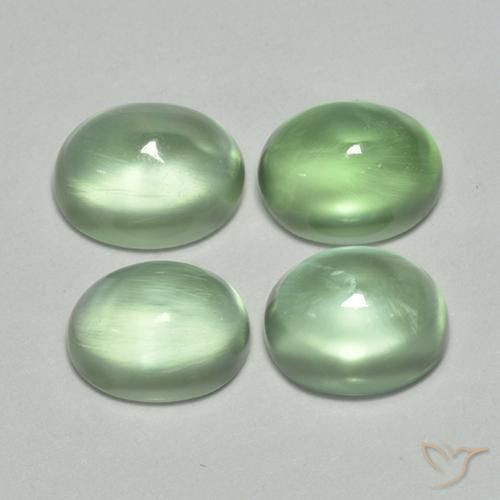 4.82ctw Natural Verde cálido Prehnite, Ovalada, Transparente
