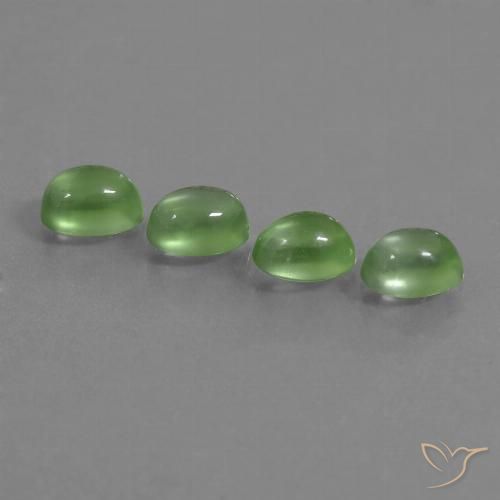 4.35ctw Natural Verde medio Prehnite, Ovalada, Transparente