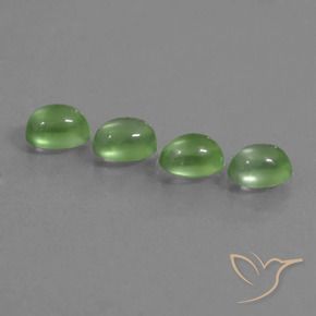 Gemas de Prehnite Verde medio natural de 4.35 ct, Ovalada, Transparente