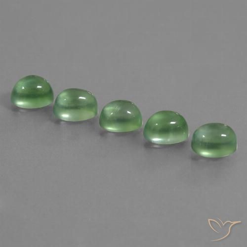 7.02ctw Natural Verde cálido Prehnite, Ovalada, Transparente