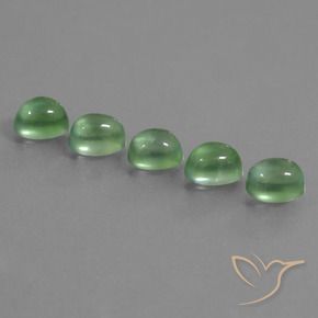 Gemas de Prehnite Verde cálido natural de 7.02 ct, Ovalada, Transparente