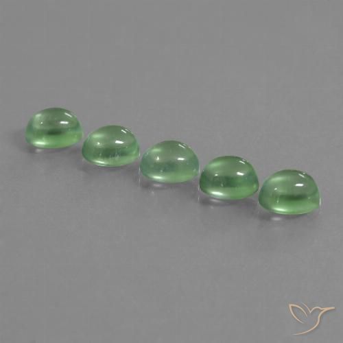 5.92ctw Natural Verde cálido Prehnite, Ovalada, Transparente