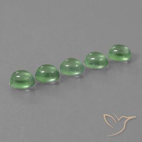 Gemas de Prehnite Verde cálido natural de 5.92 ct, Ovalada, Transparente