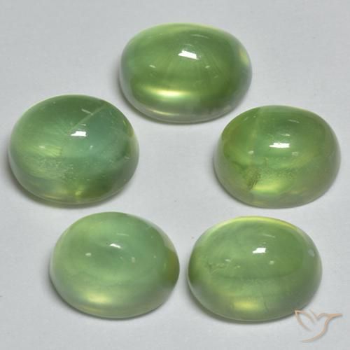 7.52ctw Natural Verde lima Prehnite, Ovalada, Transparente