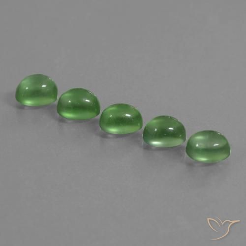 Gemas de prehnita verde natural de 6,28 ct, corte óvalo, transparente