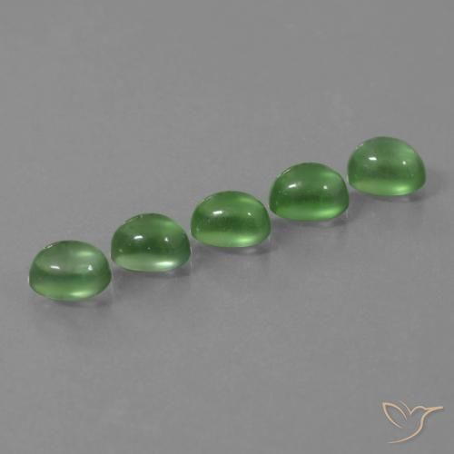 Gemas de prehnita verde natural de 6,28 ct, corte óvalo, transparente
