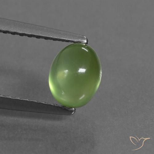 1.20ct Natural Verde amarillento Prehnite, Ovalada, Transparente