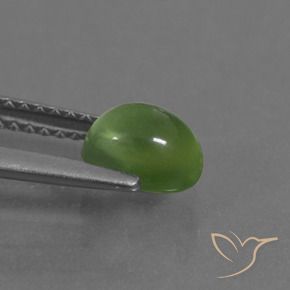 Prehnite Verde amarillento natural de 1.20 ct, Ovalada, Transparente
