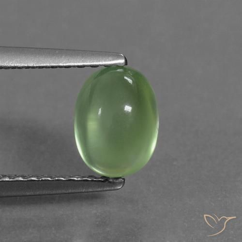 1.29ct Natural Verde claro medio Prehnite, Ovalada, Transparente