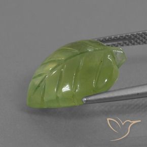 Prehnite Verde terroso natural de 9.73 ct, Elegante, Transparente