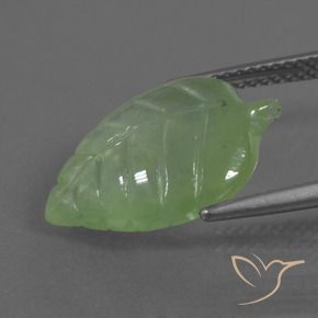 Prehnite Verde pera natural de 8.12 ct, Elegante, Transparente