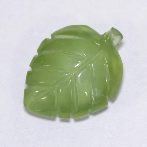 Prehnita verde natural de 6,66 ct, forma elegante, transparente