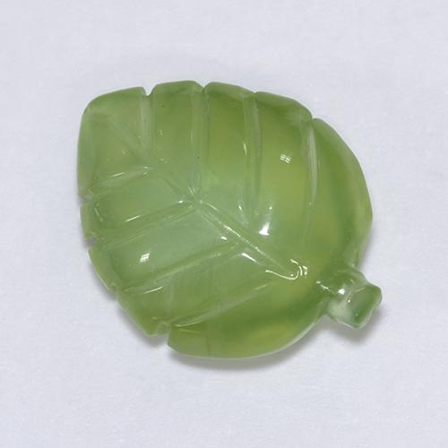 Prehnita verde natural de 6,66 ct, forma elegante, transparente