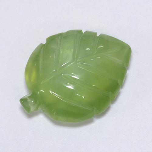 Prehnita verde natural de 6,66 ct, forma elegante, transparente
