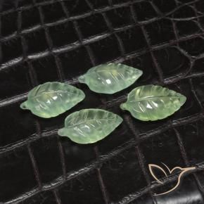 Gemas de Prehnite Verde terroso pálido natural de 18.62 ct, Elegante, Transparente
