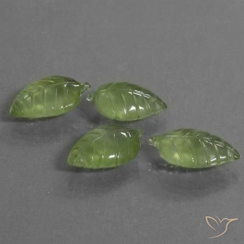 34.07ctw Natural Verde pera Prehnite, Elegante, Transparente