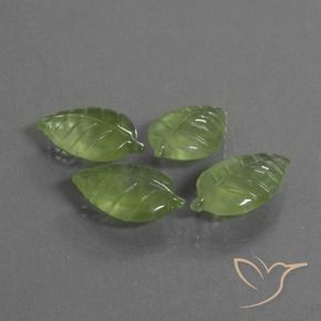 Gemas de Prehnite Verde pera natural de 34.07 ct, Elegante, Transparente