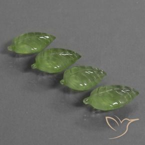 Gemas de Prehnite Verde pera natural de 34.07 ct, Elegante, Transparente