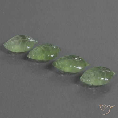 24.53ctw Natural Verde amarillo Prehnite, Elegante, Transparente