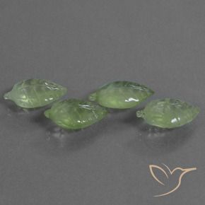 Gemas de Prehnite Verde amarillo natural de 24.53 ct, Elegante, Transparente