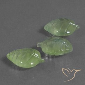 Gemas de Prehnite Verde lima pálido natural de 21.73 ct, Elegante, Transparente