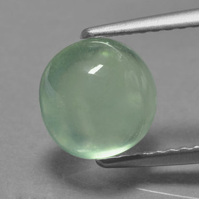 Prehnita verde natural de 2,45 ct, corte redondo, translúcido