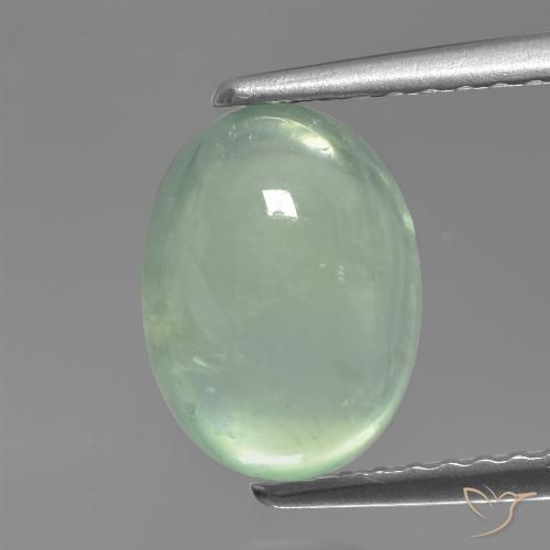 2.73ct Natural Verde menta pálido Prehnite, Ovalada, Translúcido