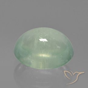 Prehnite Verde menta pálido natural de 2.73 ct, Ovalada, Translúcido