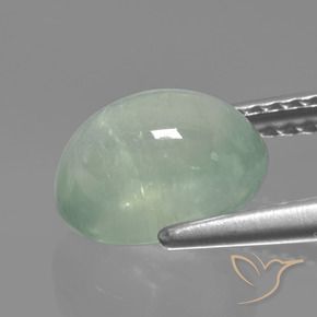 Prehnite Verde menta pálido natural de 2.73 ct, Ovalada, Translúcido