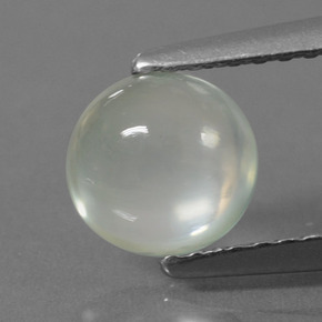 Prehnite Verde natural de 1.16 ct, Corte Redondo, Translúcido